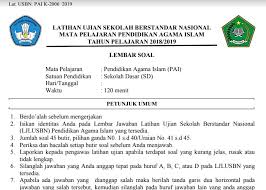 Download kisi kisi usbn smp 2019 giri widodo sumber. Contoh Soal Dan Kunci Jawaban Usbn Pendidikan Agama Islam