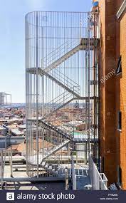 Fire Escape Emergency Staircase In A Building Stock Photo Staircase Architecture Exterior Stairs Stair Design Architecture