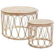 With its naturally grown rattan base and. Estudio Furniture 2 Piece Loop Rattan Coffee Side Table Set Temple Webster