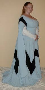 Chevronny Light Blue And Black Linen Cotehardie Medieval Clothing Renaissance Fair Costume Medieval Fashion