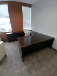 wood veneer desks & suites used office