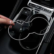 For Jaguar Xe F Pace Xf 2016 F Pace Interior Front And Rear Cup Holder Frame Trim Abs Chrome Accessories High Quality Jaguar Xe Interior Accessories Mouldings