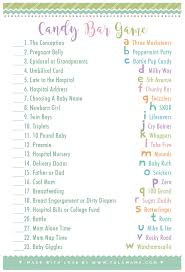 The Ultimate Baby Shower Candy Bar Game Baby Shower Candy Bar Baby Shower Candy Bar Game Easy Baby Shower Games