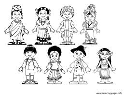 Print Diversity Kids From Around The World Multicultural Kids Coloring Pages Coloring Pages For Kids World Thinking Day Coloring Pages