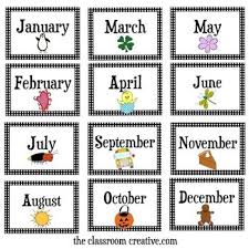 Months Of The Year Calendar Cards 3 Sizes Months In A Year Classroom Birthday Calendar