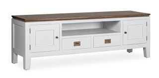 Possibilité d'avoir une ou deux niches selon vos goûts. Abume Long Meuble Tv Blanc Bois De Mindi