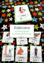 Kidi Mime A Free Printable Miming Game Free Games For Kids Printables Kids Free Printables
