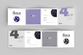 Square Brochure Mockups Four Fold In 2020 Square Brochures Brochure Design Template Brochure Design