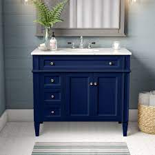 Explore the entire sandon bathroom vanity collection that offers two sets of hardware, brushed nickel and satin brass. Blue Bathroom Vanities You Ll Love In 2021 Wayfair