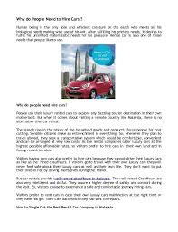 Set a price drop alert and get an email when the base rate is low. Brief Overview Of A Malaysia Car Rental Company