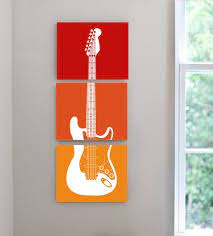 Custom Designed Rock N Roll Theme Canvas Set By Theohsosweetlife Etsy 3 Guitar Nursery Music Bedroom Und Music Themed Rooms