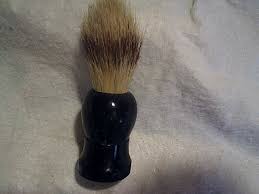 ANTIQUE OPAL BARBER SHAVING BRUSH,sterilized,set in rubber,barber  shop,vintage