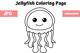 Coloring pages for kids jellyfish coloring pages. Coloring Book Page For Kids Jellyfish Grafik Von Mybeautifulfiles Creative Fabrica