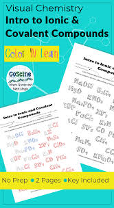 Your class will learn all about covalent and ionic bonds, metals, non metals, ions, protons, and electrons as the bond sisters explain their relationships. Intro To Ionic And Covalent Compounds Chemistry Worksheets Teaching Chemistry High School Chemistry