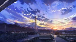 Hd wallpapers and background images. Anime Sunrise Scenery Sky Clouds 4k Wallpaper 222