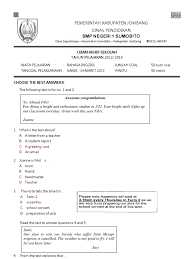 Soal usbn smp 2019 bahasa inggris. Soal Ujian Sekolah Bahasa Inggris Ix 2013 Plus Answer Keys Nature