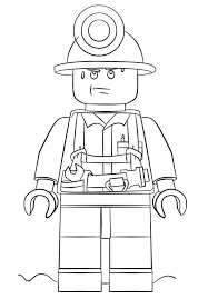 Lego police ficer coloring page. Lego City Miner Coloring Page Free Printable Coloring Pages For Kids