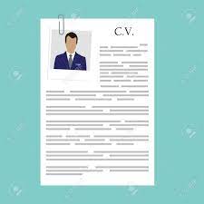 The bright blue adds a modern touch to a color that's been a resume staple for decades. Raster Illustration Curriculum Vitae With Man Photo Cv On Blue Background Job Interview Concept With Cv Resume Stock Photo Picture And Royalty Free Image Image 60655490