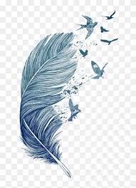 Feathers with birds tattoo is a tattoo design that features feathers in the foreground and birds in the background. Bird Feather Printmaking Tattoo Printing Blue Feather Blue Feather Illustration Poster Mobile Phones Feather Png Pngwing