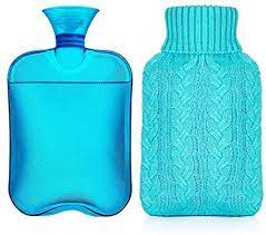 Amazon Com Samply Hot Water Bottle 2 Liter Water Bag With Knitted Cover Transparent Blue Health Personal Care Hot Water Bottle Water Bottle Bottle
