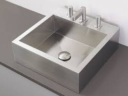 Stainless Steel Vessel Sinks Bathroom Sinks Modern Rectangular Stainless Steel Vessel 3 Above Counter Bathroom Sink Rectangular Sink Bathroom Bathroom Sink