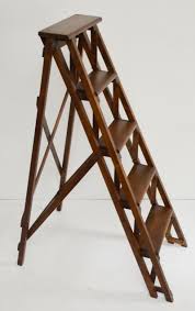 Vintage Wooden Folding Library Step Ladder Step Ladders Wooden Ladder Ladder