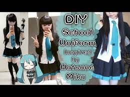 Diy Hatsune Miku Inspired Daily School Uniform Easy Cosplay Diy Miku Cosplay School Diy