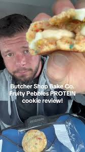 This afternoon I tried the Fruity Pebbles protein cookies from @Butcher  Shop Bake Company! #bulkingseason #bodybuilding #proteinfood  #proteindessert #foodie #cookies