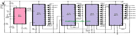 After the 10th input pulse, the counter resets and starts from 0 again. Simple Led Stopwatch Using Ic 555 And Ic 4017