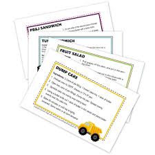 Free Preschool Recipe Cards Recipe Cards Easy Meals For Kids Free Preschool