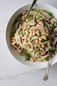Shaved Fennel White Bean Salad With Olive Vinaigrette Fennel Recipes White Bean Salad Vegan Salad Recipes