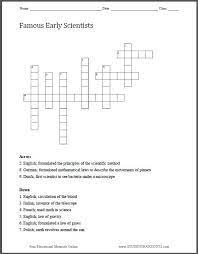 Famous Early Scientists Crossword Puzzle Student Handouts Scientific Revolution Crossword Puzzle Learning Science