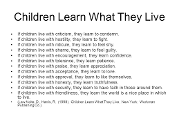 We did not find results for: Children Learn What They Live Ppt Download
