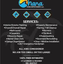 A handyman is skilled to perform a variety of minor home repairs as well as renovations and construction. Ohana Home Improvement Llc Home Facebook