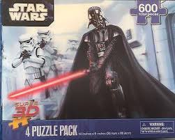 I didn't like this one, the 3d effect made it extra hard to identify the pieces and there was a lot. Star Wars Super 3d 4 Puzzle Pack 12 X 9 600 Pieces Gemm Sales Company