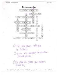Blank version with word bank 3. Reconstruction Crossword And Answer Sheet