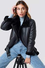 The Belted Aviator Jacket By Na Kd Trend Features A Faux Suede Design A Relaxed Fit A Collared Jacket Outfit Women Fall Fashion Outfits Fashion Inspo Outfits