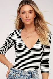 Black And White Striped Bodysuit Outfits Line Time Black And White Striped Bodysuit Striped Bodysuit Striped White Stripe