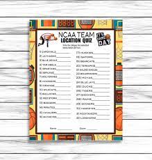 Octo means eighth and our october trivia questions and answers have all the information about the eighth month of the year. March Madness Ncaa Location Quiz March Madness Party Game Etsy In 2021 March Madness Parties College Basketball Game March Madness