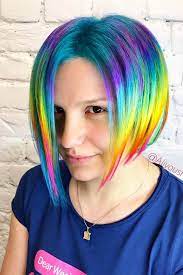 Short Hairstyles With Rainbow Coloring Picture 2 Rainbow Hair Short Hair Styles Hair Styles