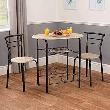 Zimtown 3 piece dining set compact 2 chairs and table set with metal frame and shelf storage bistro pub breakfast space saving for apartment and kitchen. Stylish Folding Dining Set Includes Table And 2 Chairs Ideal For Small Spaces Made From Quality Pvc Amazon Co Uk Kitchen Home