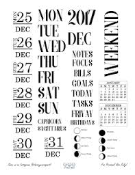 Black And White Bullet Journal Stickers December 2017 Free Bullet Journal And Planner Printable Stickers Free Printable Planner Stickers Planner Printables Free Happy Planner Free Printable