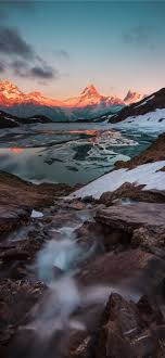 Bachalpsee Grindelwald Switzerland Iphone X Wallpaper Snow Autumn Evening Feeling Icelake Landscape Wallpaper Photography Wallpaper Nature Photography