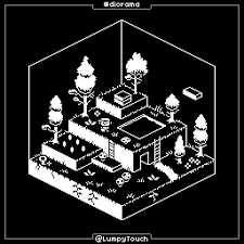 I used the super shape tool (l) to draw circles and increased the line width to 12 while holding down. Lumpy On Twitter A 1 Bit Isometric Diorama For Today S Pixel Dailies Pixel Dailies Pixel Pixelart Tw Pixel Art Games Pixel Art Design Cool Pixel Art