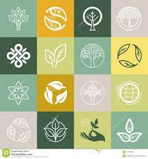 vector set or organic signs organic logo design eco logo design organic logo