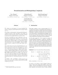 PDF) Derandomization and distinguishing complexity