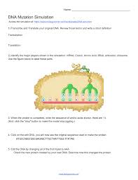 Talking about mutations worksheet answer key practice, we have collected several similar photos to add more info. Dna Mutation Simulation Worksheet