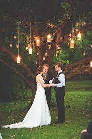 38 Backyard Wedding Ideas For Low Key Couples Chicwedd Wedding Ceremony Decorations Wedding Lights Backyard Wedding