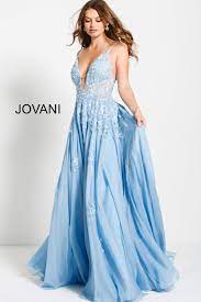 Jovani 58632 Light Blue Floral Embroidered Prom Dress Prom Dresses Long Blue Prom Dresses Blue Light Blue Prom Dress