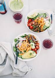Detail love real food author : Fresh Taco Salad With Avocado Lime Dressing Vegan Recipe